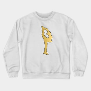 Figure Skating Silhouette in Gold Crewneck Sweatshirt